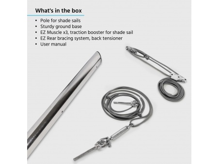 EZ Mast Inox - Stěžeň 304 Inox pro Stínící Plachty