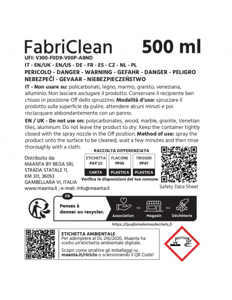FabriClean: čistič pro markýzy a stínící plachty Maanta