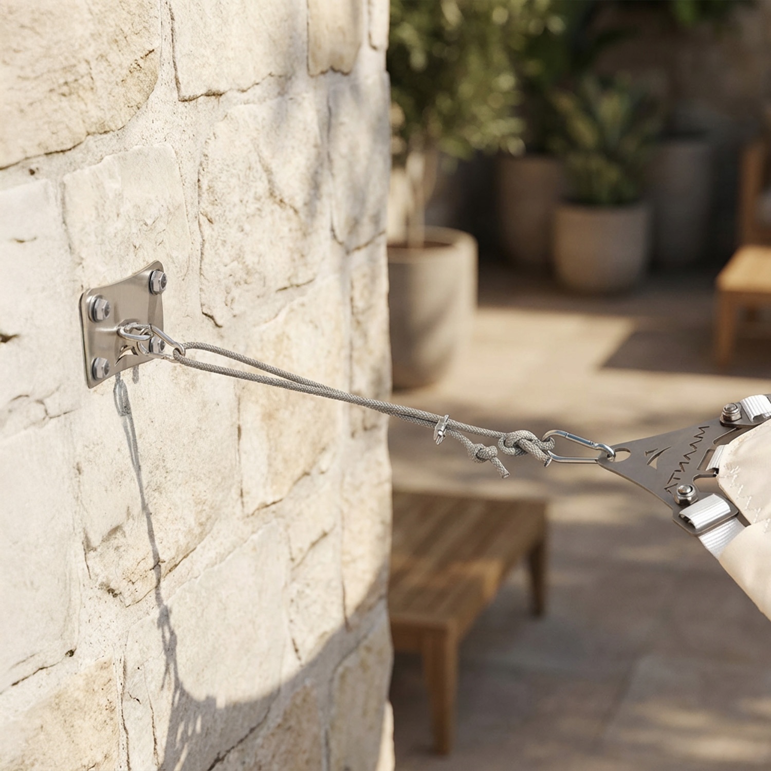 Sada Ukotvení Do Zdi SimplE Pro Sluneční Plachtu - lodní lano 2