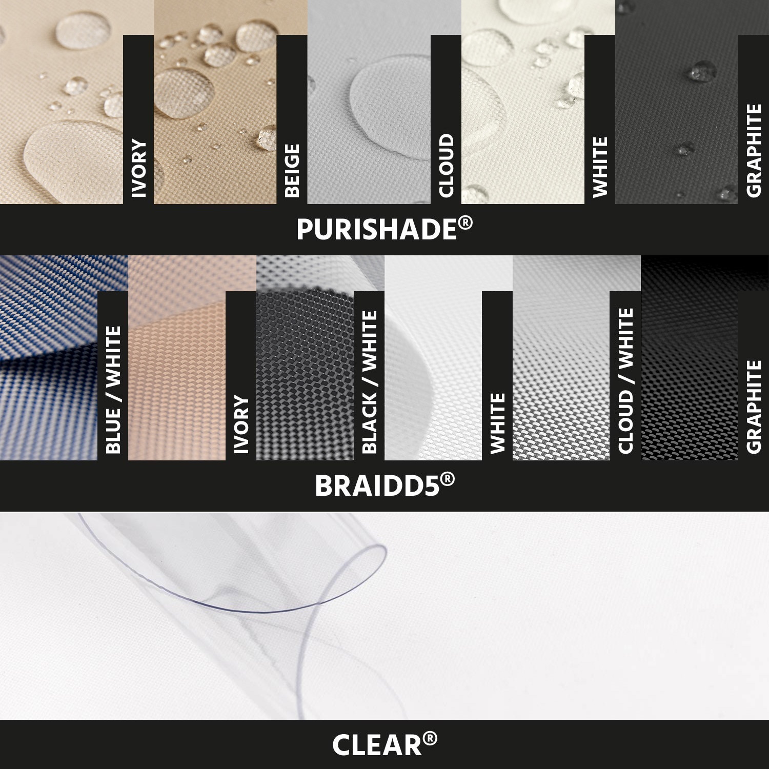 Vzorky tkanin Vertikální markýza