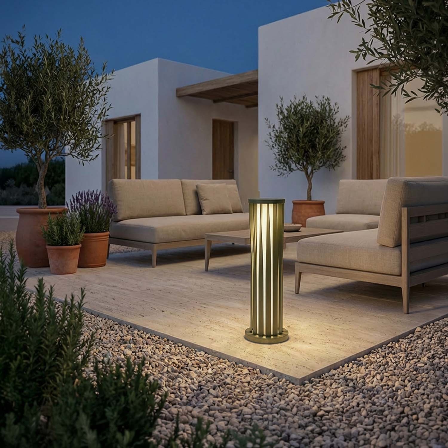 Helira - Solární LED zahradní lampa z nerezové oceli