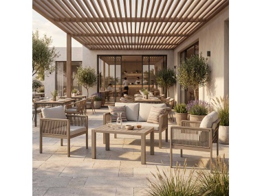 Genova: ručně vyráběný zahradní set s pleteným lanem