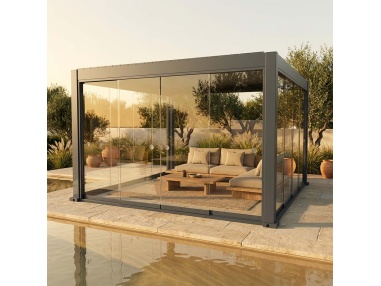 Posuvné skleněné stěny pro Lyra T6 - Pergola uzavřená sklem