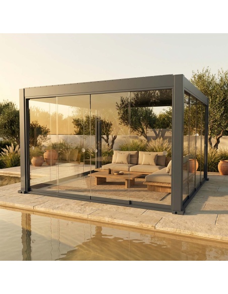 Posuvné skleněné stěny pro Lyra T6 - Pergola uzavřená sklem