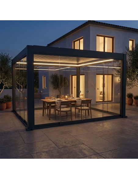 Posuvné skleněné stěny pro Lyra T6 - Pergola uzavřená sklem
