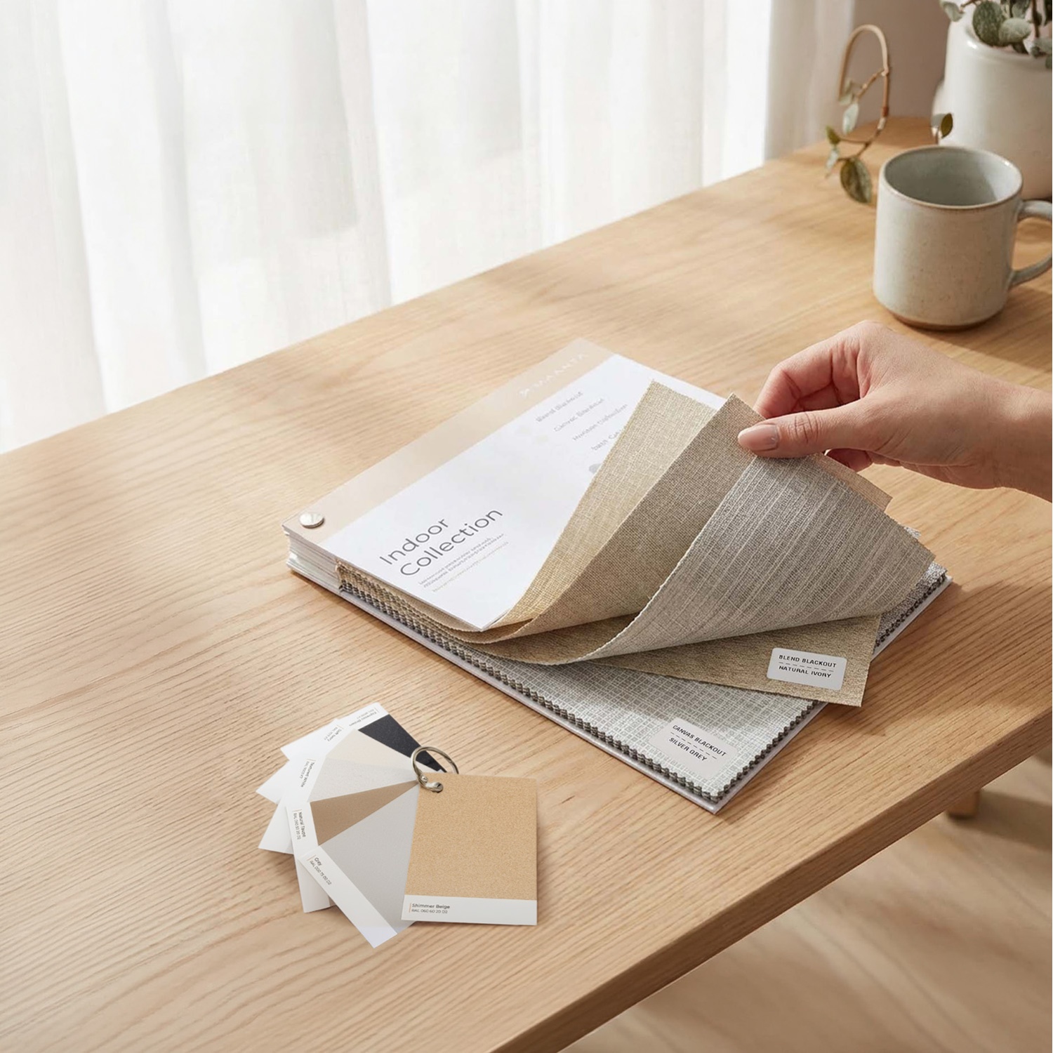 Vzorky látek rolet: Barvy a materiály