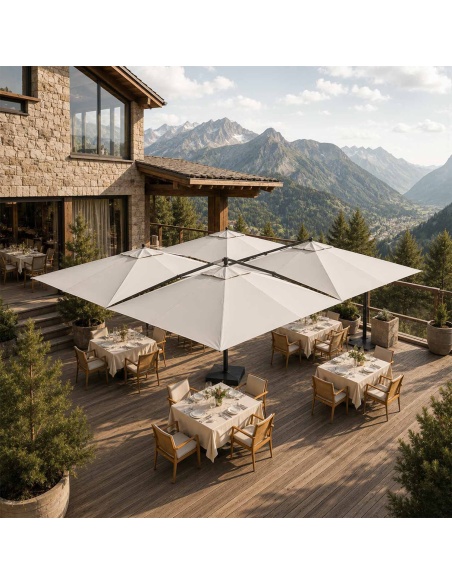 Cygnus Qadro: Slunečník Cantilever se Čtyřmi Plachtami 6×6 m