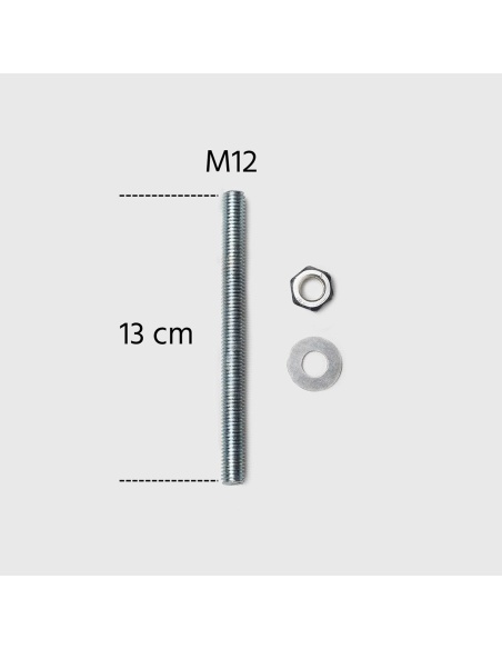 Sada 4 závitových tyčí z pozinkované oceli M12 o délce 13 cm